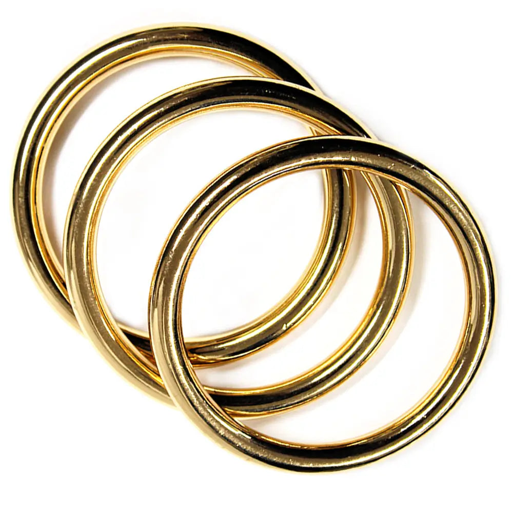 Set of 3 Gold Bangle Bracelets Set