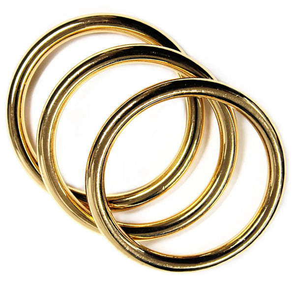 Set of 3 Gold Bangle Bracelets Set