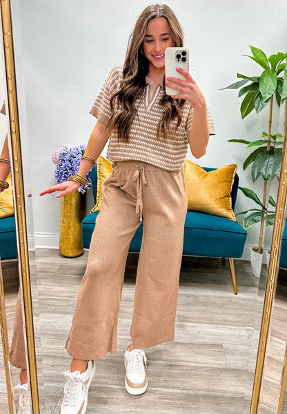 Capri Pants W/ Elastic Waist Tie