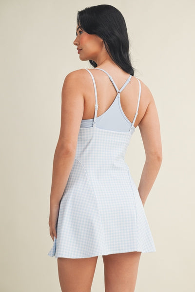Gingham Print Double Layered Dress