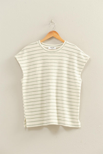 Striped Round Neck Short Sleeve Top
