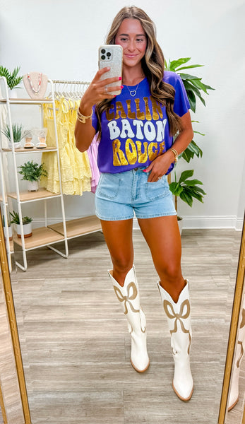 Callin' Baton Rouge Sequin Tee