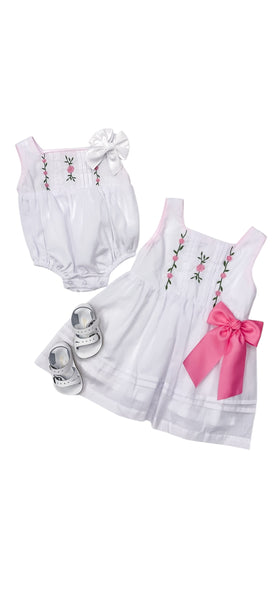 Sara Beth Kid's White Rosebud Bubble