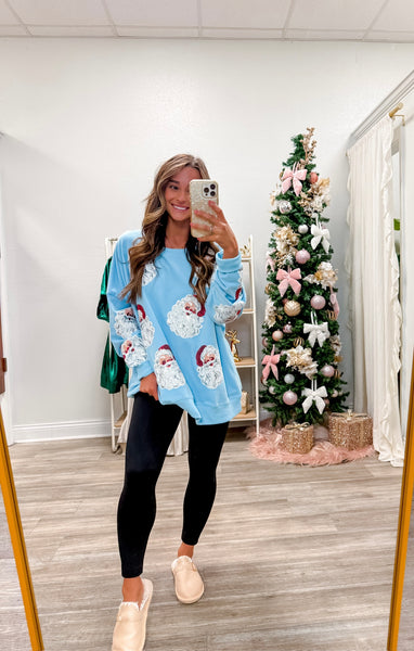 Sequins Santa Oversized Sweatshirt