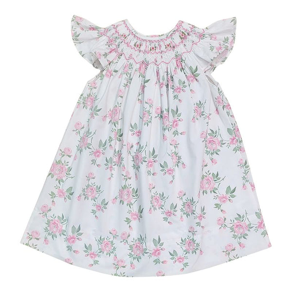 England Rose Floral Print Smocked Dress