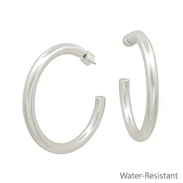 Water Resistant 2" Matte Hoop Earring