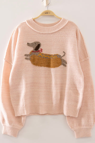 Hot Dog Dog Graphic Sweater