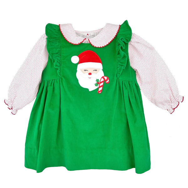 Santa Applique Corduroy Jumper Set