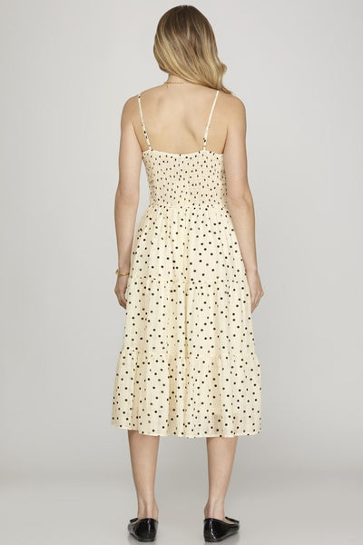 Smocked Back Tiered Midi Dress