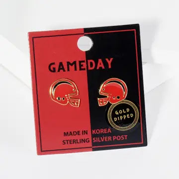 Enamel Football Helmet Stud Earrings