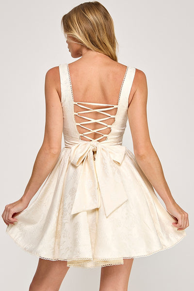 Jacquard Fit And Flare Mini Dress