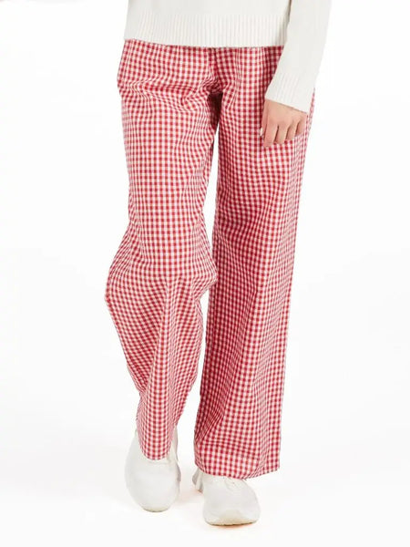 Gingham Print Drawstring Sleep Pants