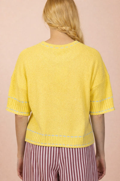 Stitch Detail Knit Sweater Top