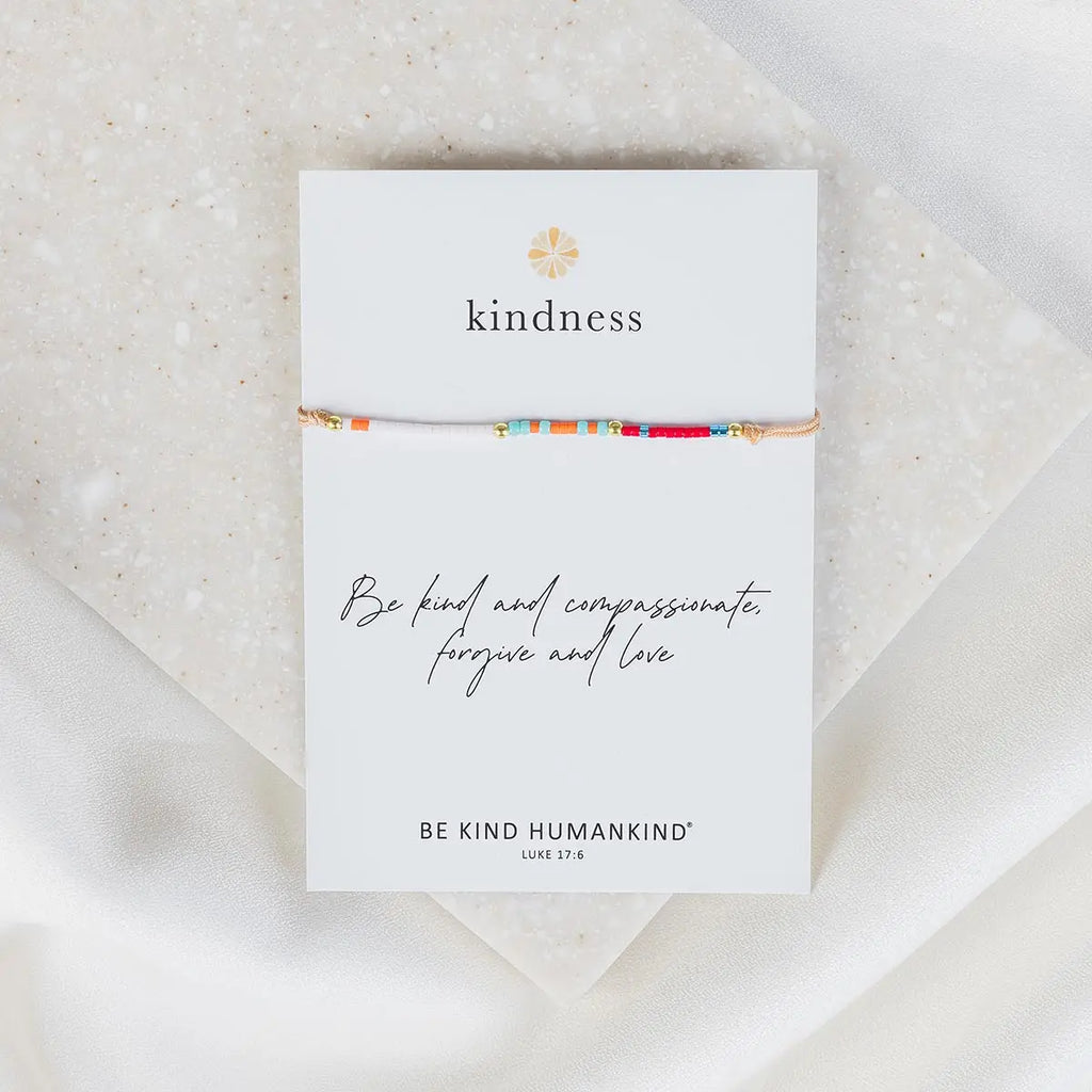 Kindness Morse Code Bracelet - Tan & Multi