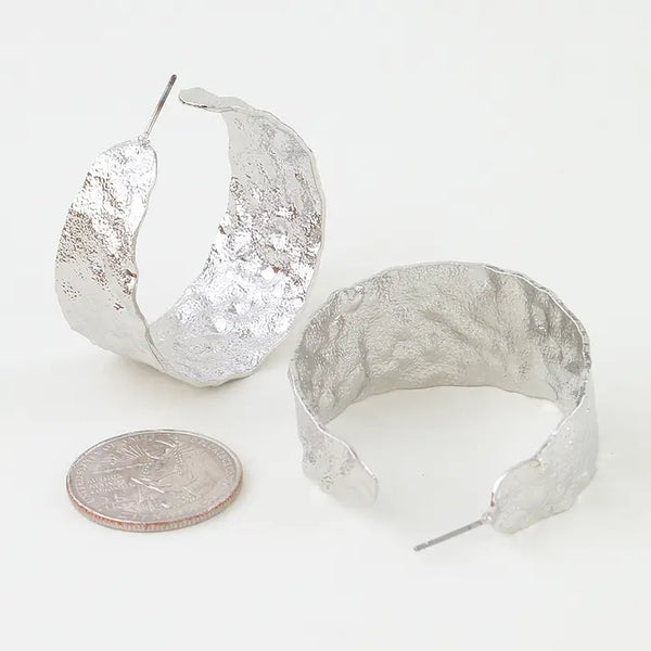 Multi Hammered Hoop Earrings
