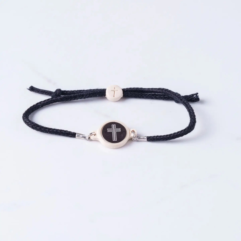 Tap To Pray Onyx Cross Handmade Bracelet