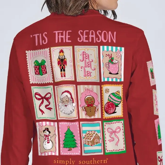 Kids Christmas Stamps Long Sleeve Tee