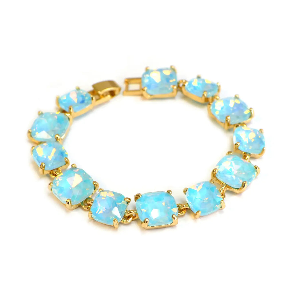 Pastel Blue Glass Crystal 7.5" Bracelet
