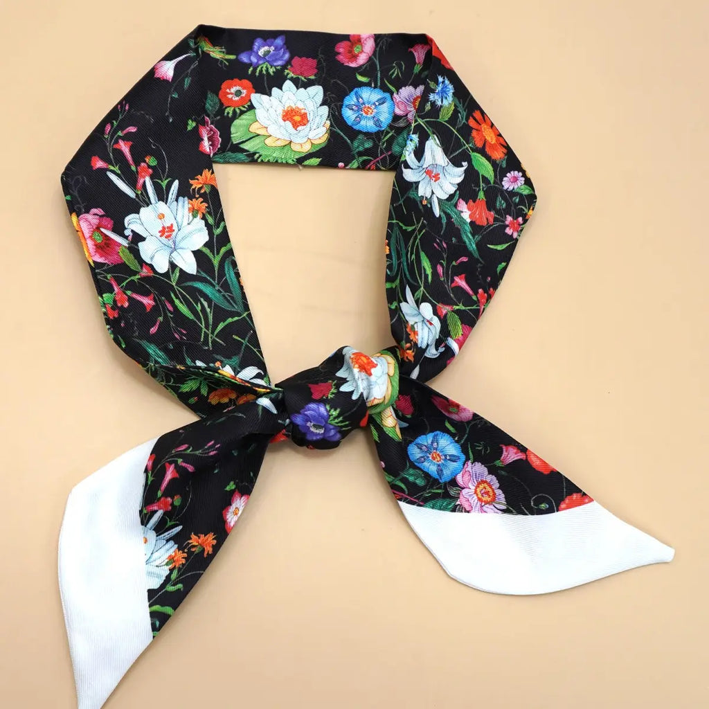 Soft Silky Skinny Twilly Scarf Necklace Wrap