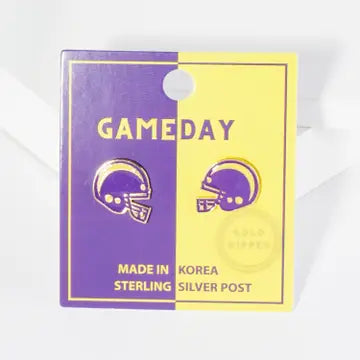 Enamel Football Helmet Stud Earrings