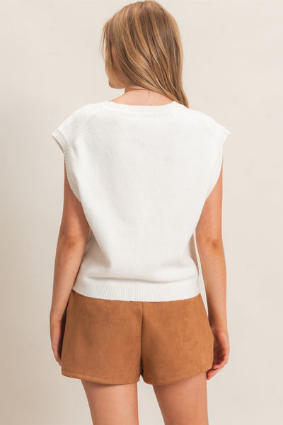 V-Neck Buttoned Sweater Vest