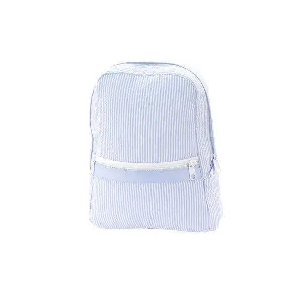 Kid's Baby Blue Seersucker Small Backpack