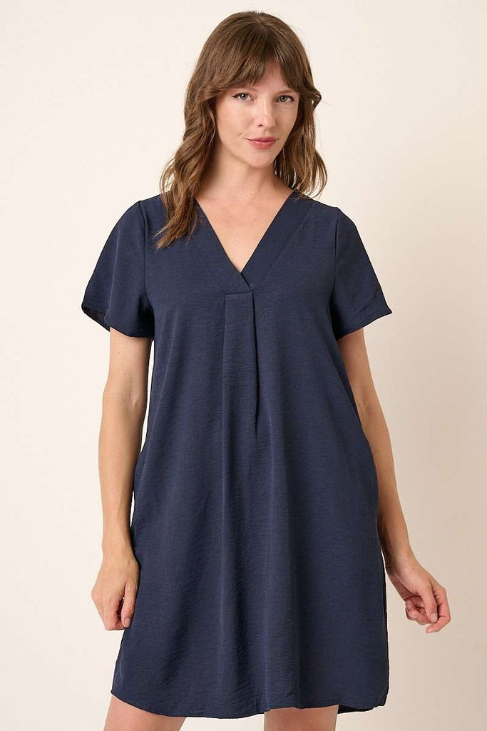 V-Neck Short Sleeve Mini Dress