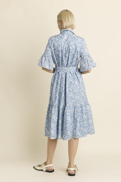 Floral Belted Shirt Dress