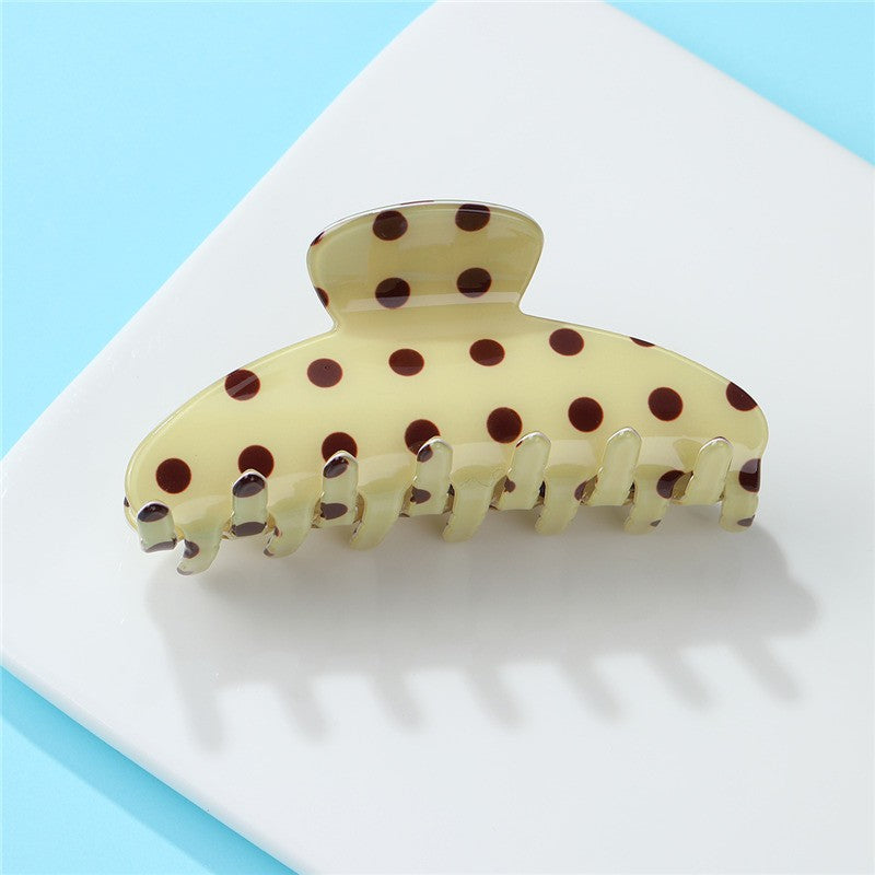 Retro Polka Dot Glossy Hair Claw