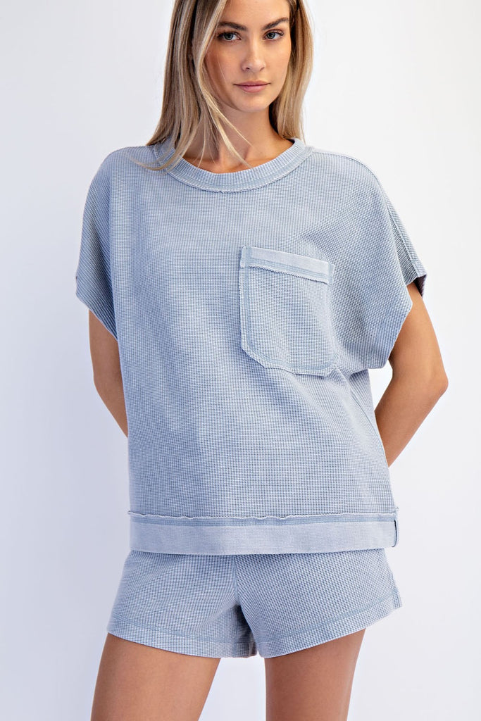 Mineral Washed Honeycomb Oversized Tee