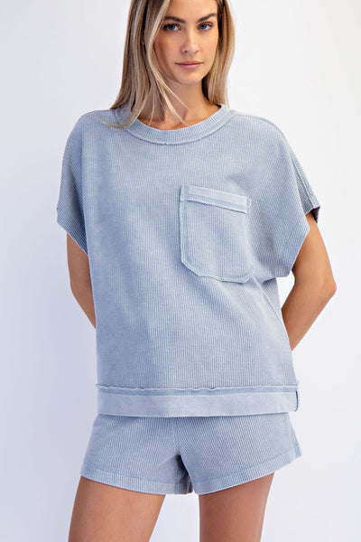 Mineral Washed Honeycomb Oversized Tee