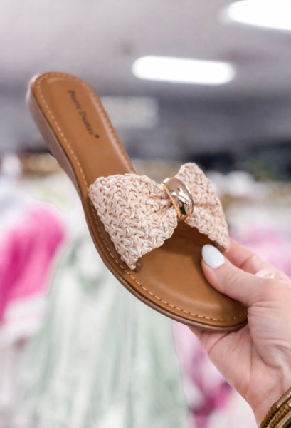 Pierre Dumas Pick Raffia Strap Sandal