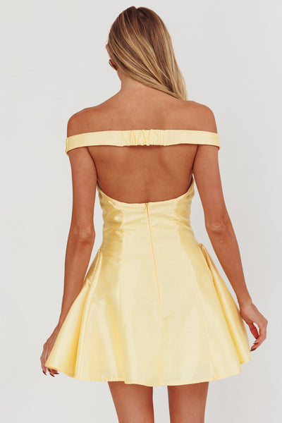 Off The Shoulder Satin Mini Dress