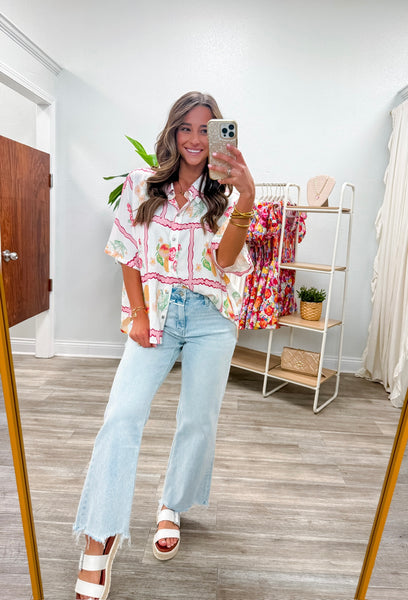Floral Stamp Printed top