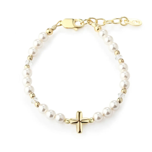 14K Gold-Plated Baby Cross Bracelet