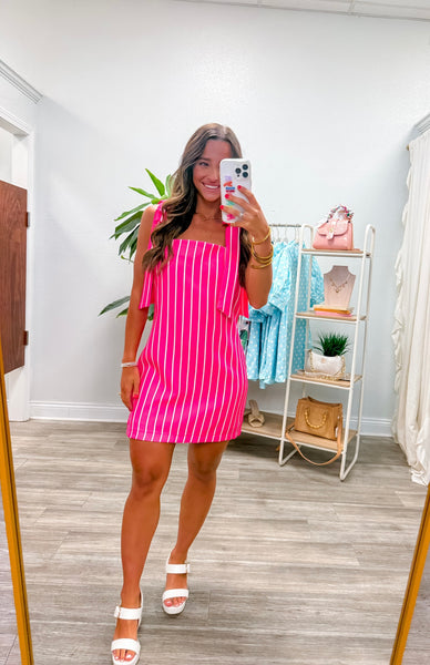 Tie-Strap Square Neck Mini Dress