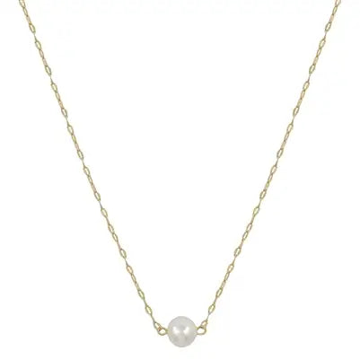 Gold Chain with Freshwater Pearl 16"-18" Necklace