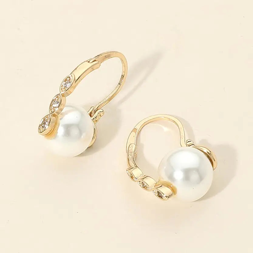 Marquise Stone Accent Pearl Drop Earrings