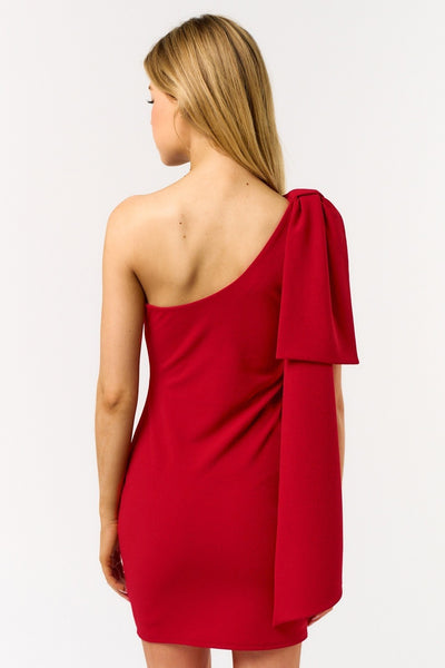 One Shoulder Oversized Ribbon Dress
