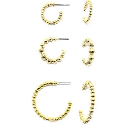 Set of 3 Beaded Hoop Set