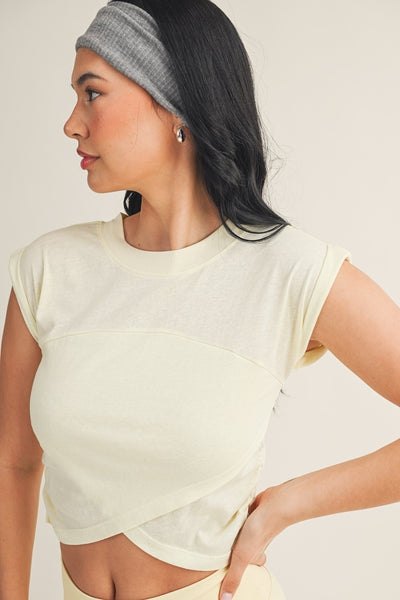 Slub Crossover Cropped Top
