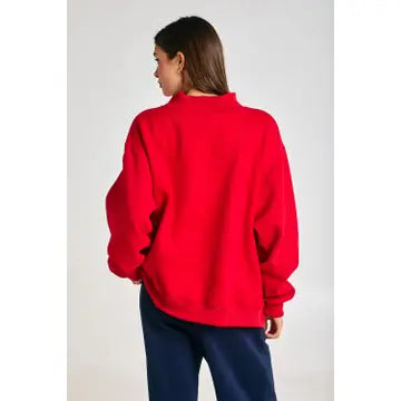 Embroidered Jesus Mock Neck Sweatshirt
