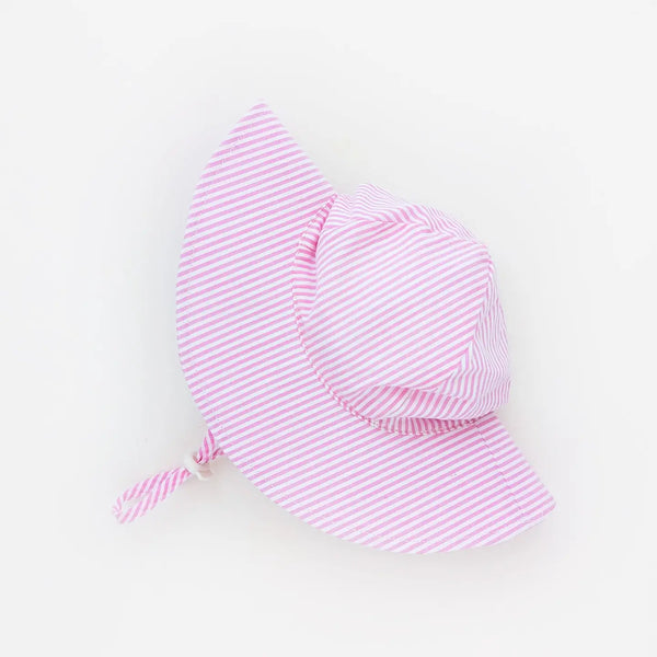 Pink Seersucker Sun Hat