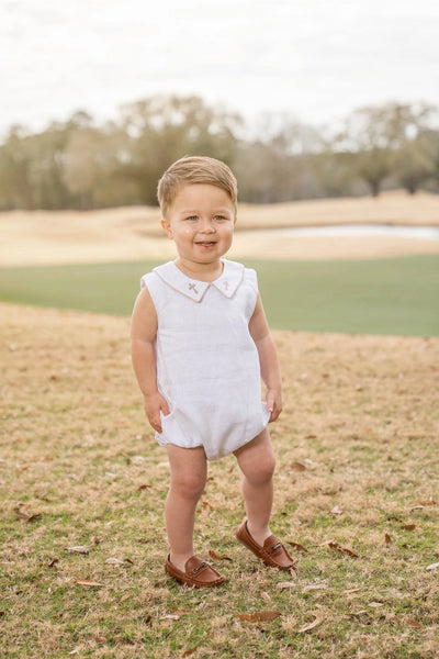 James Tan Linen Cross Boy's Baby Bubble