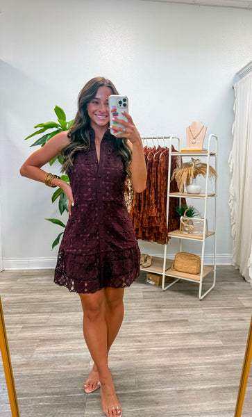 Floral High Neck Sleeveless Mini Dress