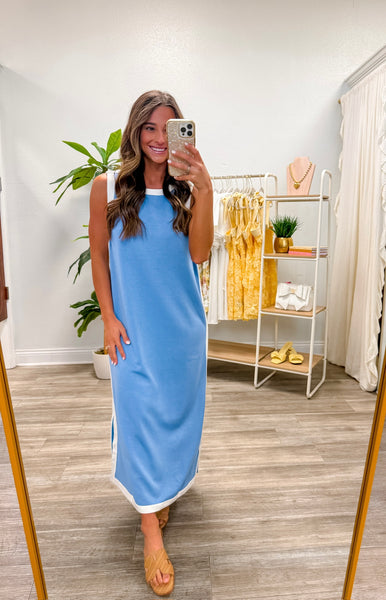 Solid Sleeveless Midi Dress