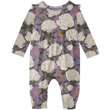 Infants Long Sleeve Flutter Romper