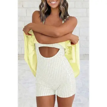 Gingham Contrast Patchwork Mini Dress