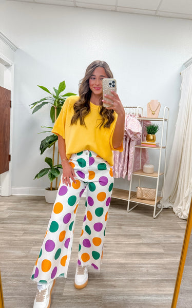 Mardi Gras Polka Dots Trousers Pants