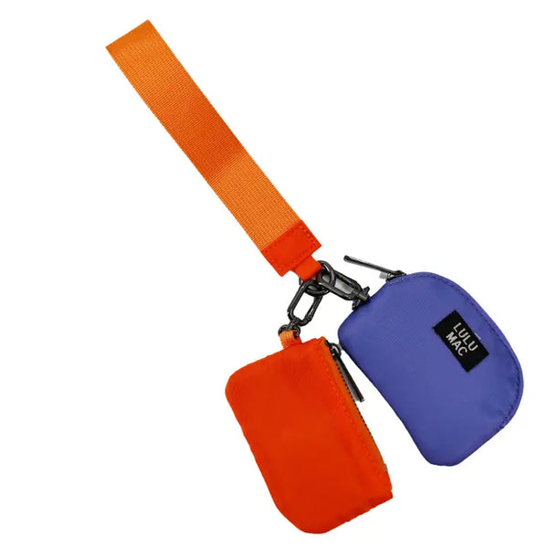 Lulu Mac Orange/Purple Double Pouch Wristlet